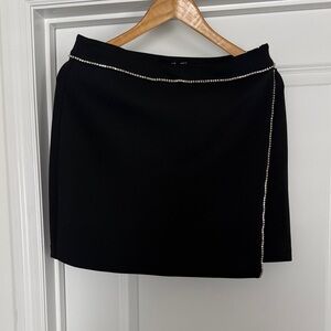 Good American Mini Skirt with Rhinestone Trim